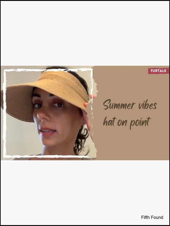 Straw Sun Visor Hat with UPF 80+ Protection, Adjustable Fit, Packable